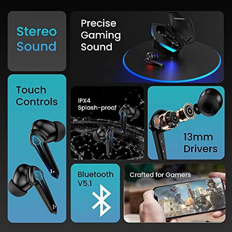 Ambrane Dots Play True Wireless Gaming in Ear Earbuds 46ms Ultra-Low Latency Lag-Free Audio (Black) Ambrane Dots Play True Wireless Gaming in Ear Earbuds 46ms Ultra-Low Latency Lag-Free Audio (Black)