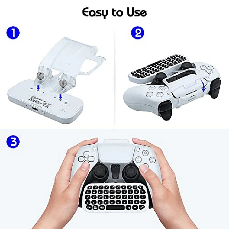 New World Wireless Controller Keyboard for PS5 White New World Wireless Controller Keyboard for PS5 White