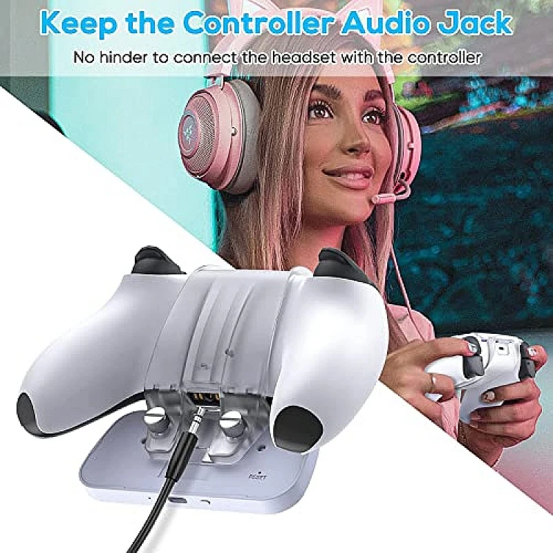 New World Wireless Controller Keyboard for PS5 White New World Wireless Controller Keyboard for PS5 White