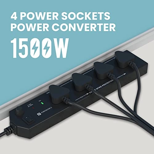 Portronics Power Plate 6 with 4 USB Port + 5 Power Sockets Extension Board, 2500W Power Converter, Cord Length 3Mtr (Black) Portronics Power Plate 6 with 4 USB Port + 5 Power Sockets Extension Board, 2500W Power Converter, Cord Length 3Mtr (Black)