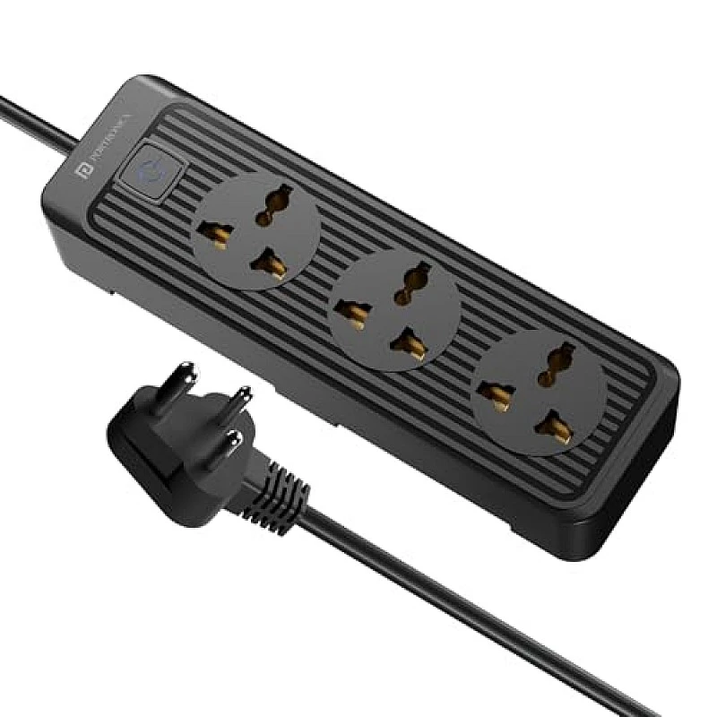 Portronics Power Plate 6 with 4 USB Port + 5 Power Sockets Extension Board, 2500W Power Converter, Cord Length 3Mtr (Black) Portronics Power Plate 6 with 4 USB Port + 5 Power Sockets Extension Board, 2500W Power Converter, Cord Length 3Mtr (Black)