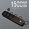 Portronics Power Plate 6 with 4 USB Port + 5 Power Sockets Extension Board, 2500W Power Converter, Cord Length 3Mtr (Black) Portronics Power Plate 6 with 4 USB Port + 5 Power Sockets Extension Board, 2500W Power Converter, Cord Length 3Mtr (Black)