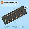 Portronics Power Plate 6 with 4 USB Port + 5 Power Sockets Extension Board, 2500W Power Converter, Cord Length 3Mtr (Black) Portronics Power Plate 6 with 4 USB Port + 5 Power Sockets Extension Board, 2500W Power Converter, Cord Length 3Mtr (Black)