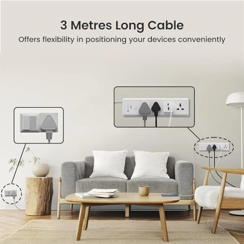 Portronics Power Plate 6 with 4 USB Port + 5 Power Sockets Extension Board, 2500W Power Converter, Cord Length 3Mtr (Black) Portronics Power Plate 6 with 4 USB Port + 5 Power Sockets Extension Board, 2500W Power Converter, Cord Length 3Mtr (Black)