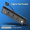 Portronics Power Plate 6 with 4 USB Port + 5 Power Sockets Extension Board, 2500W Power Converter, Cord Length 3Mtr (Black) Portronics Power Plate 6 with 4 USB Port + 5 Power Sockets Extension Board, 2500W Power Converter, Cord Length 3Mtr (Black)