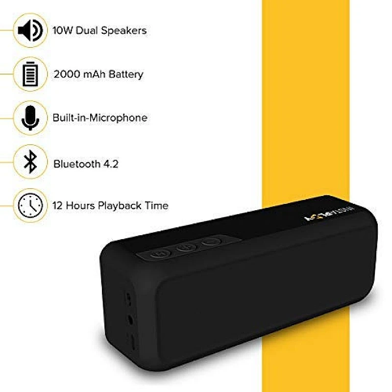 Instaplay Insta X3 10W Bluetooth Speaker with Deep Bass speaker with mic Black Instaplay Insta X3 10W Bluetooth Speaker with Deep Bass speaker with mic Black