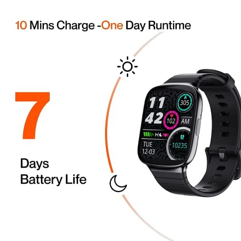 Ambrane Edge Smartwatch with 500 Nits Brightness (4.2cm) Full-Touch LucidDisplay (Raven Black) Ambrane Edge Smartwatch with 500 Nits Brightness (4.2cm) Full-Touch LucidDisplay (Raven Black)