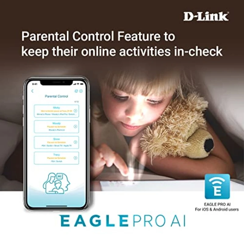 D-Link R04 N300 Eagle PRO AI Advance Parental Control Router with Voice Control Assistant White D-Link R04 N300 Eagle PRO AI Advance Parental Control Router with Voice Control Assistant White