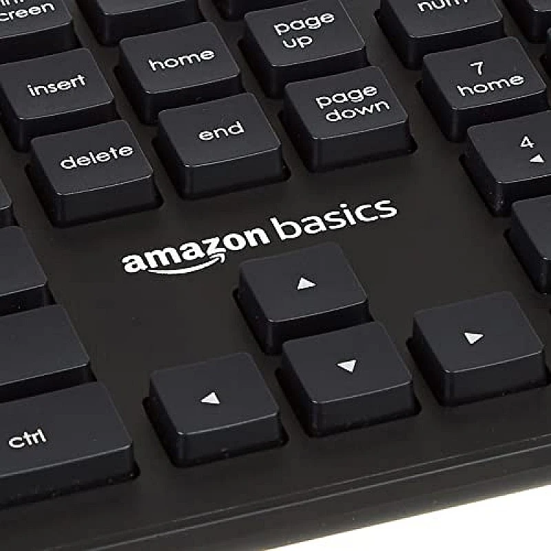 Amazon Basics Wired Keyboard for Windows, USB 2.0 Interface, for PC, Computer, Laptop, Mac (Black) Amazon Basics Wired Keyboard for Windows, USB 2.0 Interface, for PC, Computer, Laptop, Mac (Black)