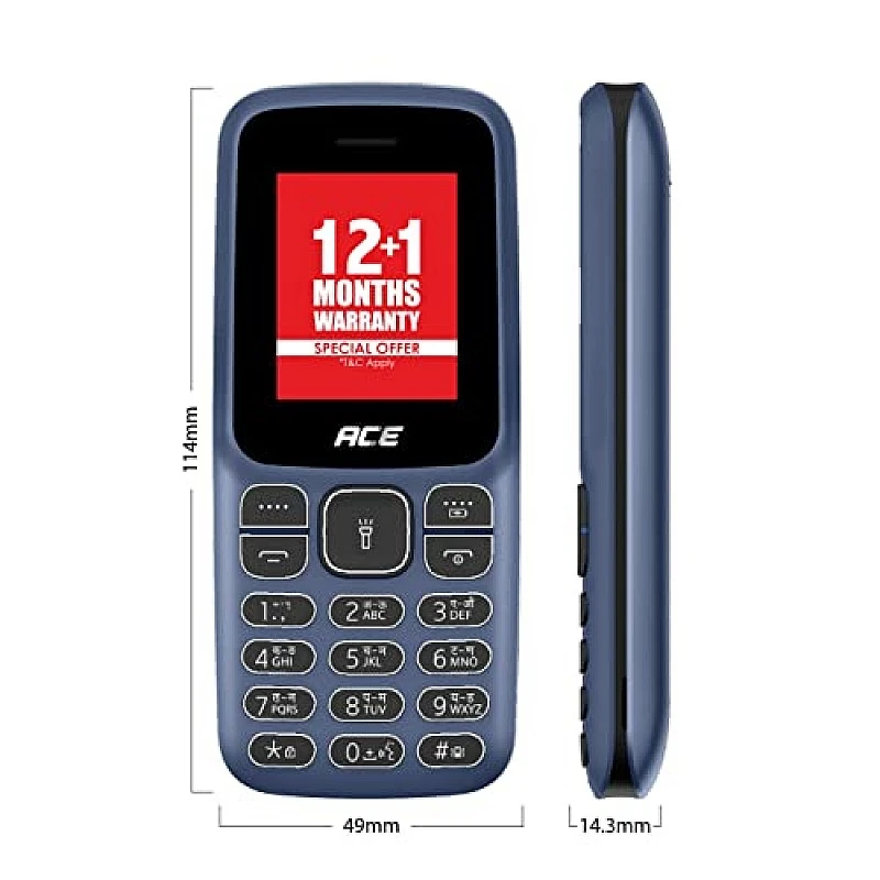 Itel Ace 2 with a 1.8-inch Display Size 1000 mAh Battery, Bluetooth Deep Blue Itel Ace 2 with a 1.8-inch Display Size 1000 mAh Battery, Bluetooth Deep Blue