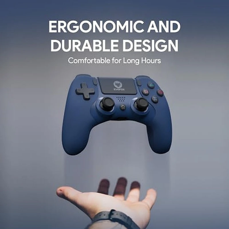 EvoFox Elite Play Wireless Controller for PS4, iPad Bluetooth 5 Blue EvoFox Elite Play Wireless Controller for PS4, iPad Bluetooth 5 Blue