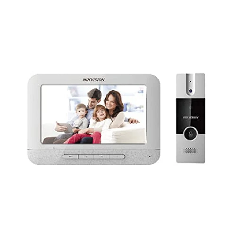 HIKVISION Analog Video Intercom System with 7" TFT LCD Screen Wired Video Door Phone/Bell, 1080p Resolution (DS-KIS202T) HIKVISION Analog Video Intercom System with 7" TFT LCD Screen Wired Video Door Phone/Bell, 1080p Resolution (DS-KIS202T)