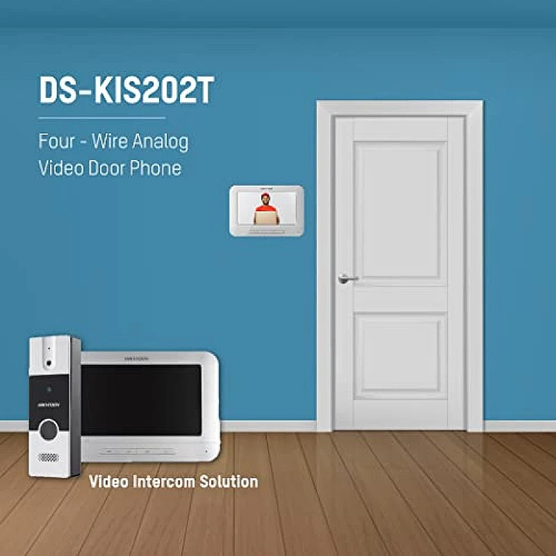 HIKVISION Analog Video Intercom System with 7" TFT LCD Screen Wired Video Door Phone/Bell, 1080p Resolution (DS-KIS202T) HIKVISION Analog Video Intercom System with 7" TFT LCD Screen Wired Video Door Phone/Bell, 1080p Resolution (DS-KIS202T)