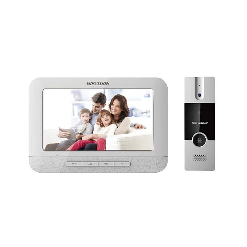 HIKVISION Analog Video Intercom System with 7" TFT LCD Screen Wired Video Door Phone/Bell, 1080p Resolution (DS-KIS202T) HIKVISION Analog Video Intercom System with 7" TFT LCD Screen Wired Video Door Phone/Bell, 1080p Resolution (DS-KIS202T)