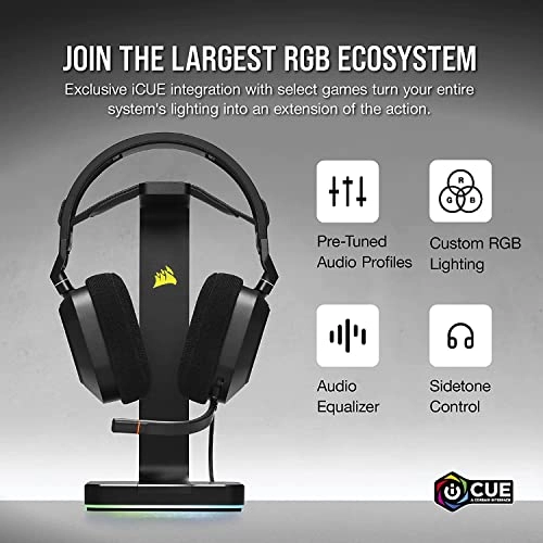 Corsair HS80 RGB Wired USB Premium Gaming On-Ear Headphones Black Corsair HS80 RGB Wired USB Premium Gaming On-Ear Headphones Black