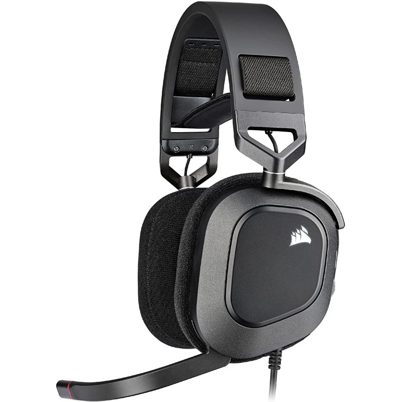 Corsair HS80 RGB Wired USB Premium Gaming On-Ear Headphones Black Corsair HS80 RGB Wired USB Premium Gaming On-Ear Headphones Black