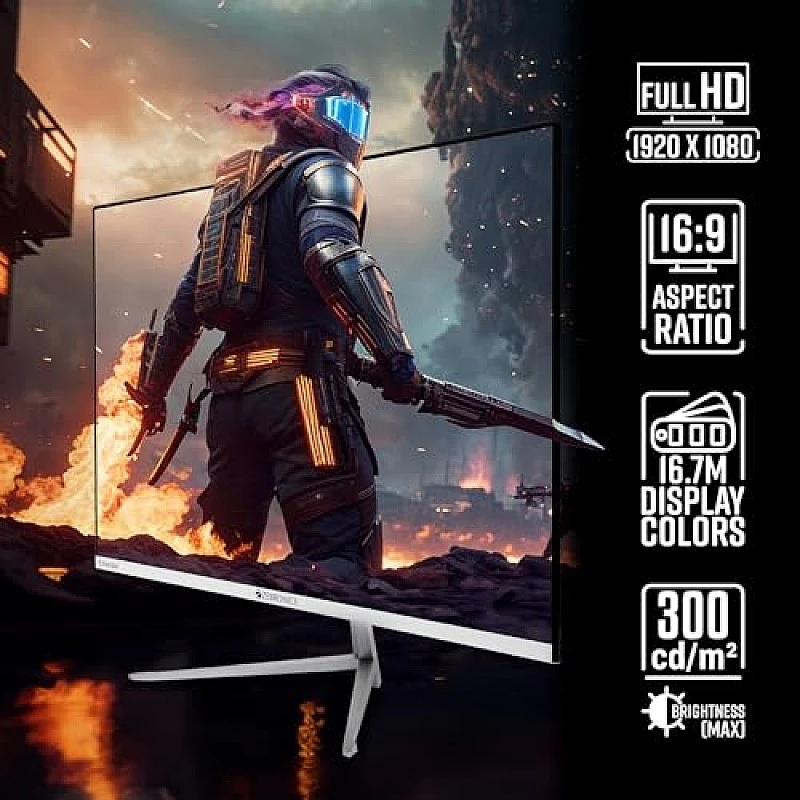 ZEBRONICS A27FHD LED, Gaming Monitor, 27 inch (68.58cm), 300 nits, 165hz Metal Stand, Built-in Speakers White ZEBRONICS A27FHD LED, Gaming Monitor, 27 inch (68.58cm), 300 nits, 165hz Metal Stand, Built-in Speakers White
