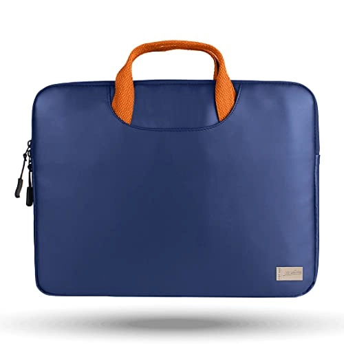 AirCase Vegan Leather Laptop Sleeve with Handle for 15.6-Inch Blue AirCase Vegan Leather Laptop Sleeve with Handle for 15.6-Inch Blue