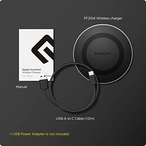 Spigen Essential Wireless Charger for iPhone 14/13/12/11/X.8 Series, Samsung Galaxy S23/S22/S21/S20 - Black Spigen Essential Wireless Charger for iPhone 14/13/12/11/X.8 Series, Samsung Galaxy S23/S22/S21/S20 - Black