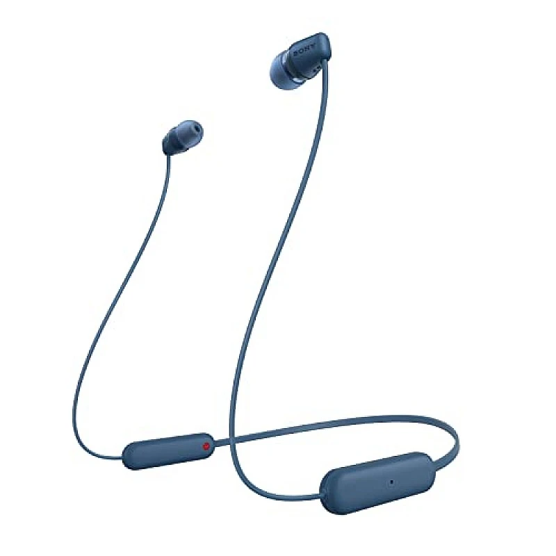 Sony WI-C100 Wireless Headphones with Customizable Equalizer for Deep Bass and 25 Hrs Battery Blue Sony WI-C100 Wireless Headphones with Customizable Equalizer for Deep Bass and 25 Hrs Battery Blue