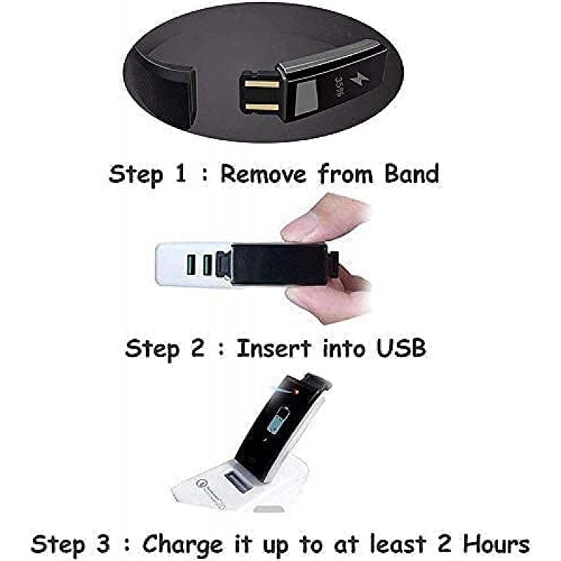 AIRTREE Bluetooth M3 Smart Fitness Band (Black Color) AIRTREE Bluetooth M3 Smart Fitness Band (Black Color)