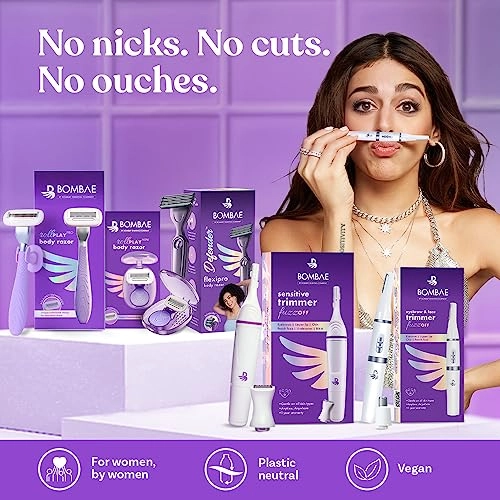 Bombae 4-in-1 Face And Eyebrow Trimmer  Painless Trimmer For Women