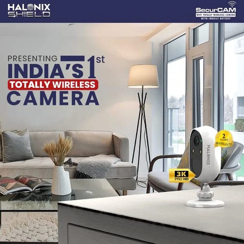 Halonix SecurCAM Totally Wireless 3MP 3K Pro HD Wi-Fi Smart Home Security Camera Halonix SecurCAM Totally Wireless 3MP 3K Pro HD Wi-Fi Smart Home Security Camera