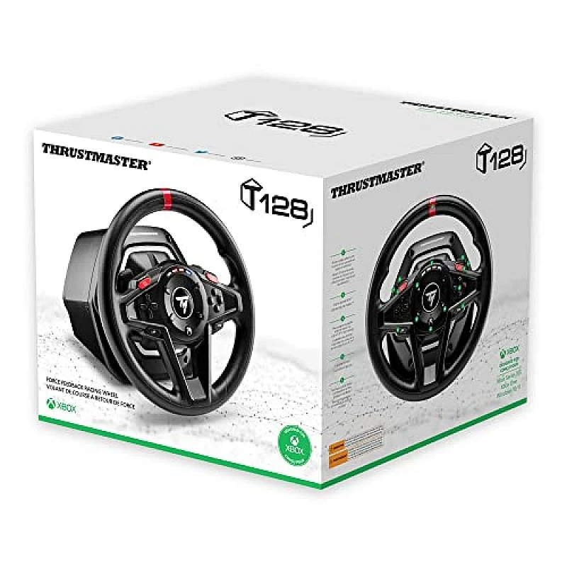 Thrustmaster T128 Force Feedback Racing Wheel with Magnetic Pedals, Xbox Series X|S, Xbox One, PC Thrustmaster T128 Force Feedback Racing Wheel with Magnetic Pedals, Xbox Series X|S, Xbox One, PC