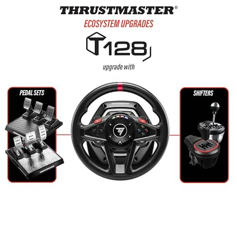 Thrustmaster T128 Force Feedback Racing Wheel with Magnetic Pedals, Xbox Series X|S, Xbox One, PC Thrustmaster T128 Force Feedback Racing Wheel with Magnetic Pedals, Xbox Series X|S, Xbox One, PC