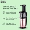 Morphy Richards Kenzo Cold Press Slow Juicer, 150 Watts Powerful Dc Motor, 60 Rpm Speed Rose Gold