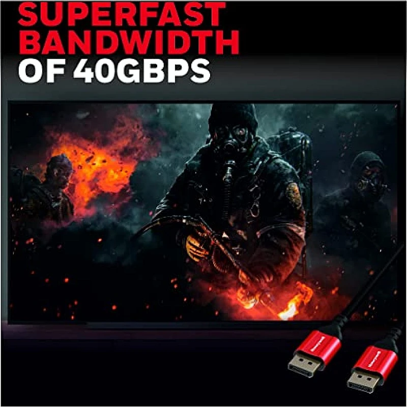 Honeywell Display Port To Display Port 2.0 Cable, 8K 60Hz UHD Resolution, 2 Mtr Male to Male, Compatible with TV, Laptop, Projector, Monitor Honeywell Display Port To Display Port 2.0 Cable, 8K 60Hz UHD Resolution, 2 Mtr Male to Male, Compatible with TV, Laptop, Projector, Monitor