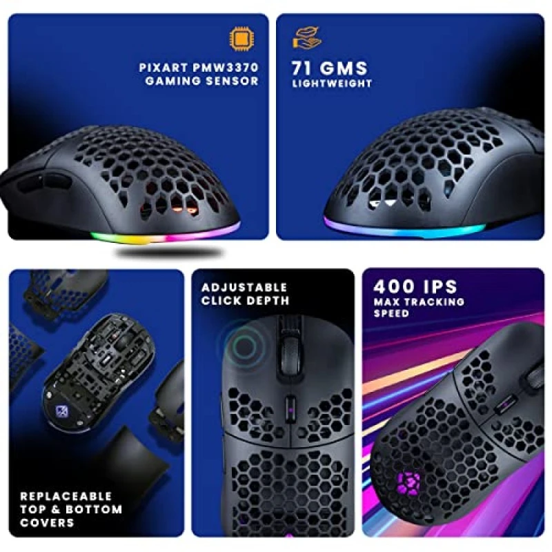 Cosmic Byte Kilonova 3370IC PRO X-Light Wireless Gaming Mouse Black Cosmic Byte Kilonova 3370IC PRO X-Light Wireless Gaming Mouse Black