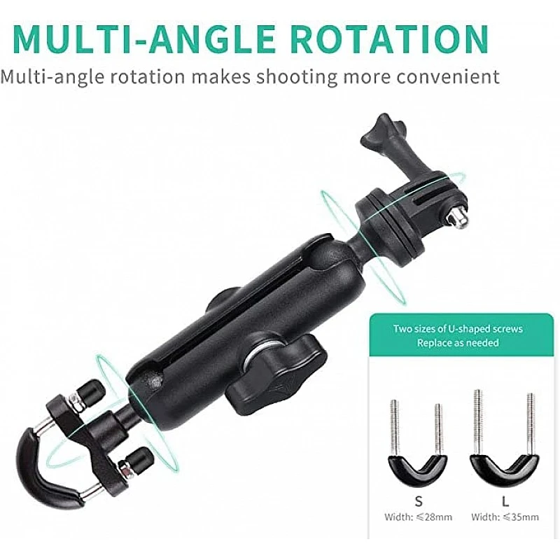 ADOFYS Motowolf 2022 Version Action Camera (Handlebar Mount only) Aluminium Alloy Universal Mount with Two 360° ADOFYS Motowolf 2022 Version Action Camera (Handlebar Mount only) Aluminium Alloy Universal Mount with Two 360°