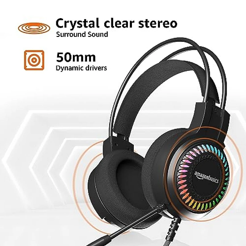 Amazon Basics Wired Over Ear Gaming Headphone with Mic (Black) Amazon Basics Wired Over Ear Gaming Headphone with Mic (Black)