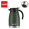 Cello Duro Pot Hot and Cold Flask Vacuum Insulated Teapot Durable DTP Coating Vacuum Insulated Bottle 1100ml, Green Cello Duro Pot Hot and Cold Flask Vacuum Insulated Teapot Durable DTP Coating Vacuum Insulated Bottle 1100ml, Green