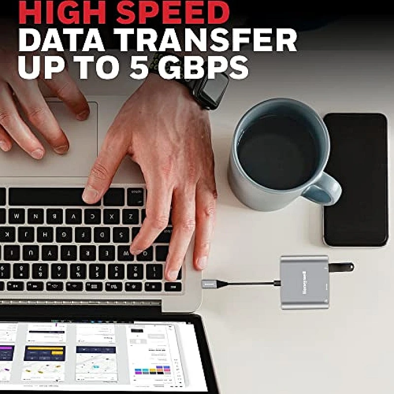 Honeywell High-Speed 3-in-1 Type C to HDMI Adapter, PD Charging Upto100W, USB3.0 Delivers Quick Transfer Speed of 5GBPS, UHD 4K@30Hz Honeywell High-Speed 3-in-1 Type C to HDMI Adapter, PD Charging Upto100W, USB3.0 Delivers Quick Transfer Speed of 5GBPS, UHD 4K@30Hz