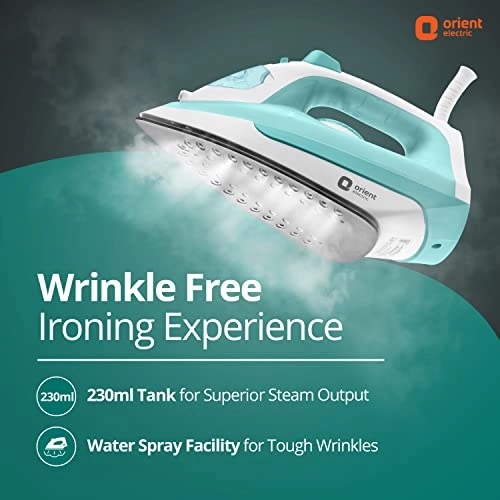 Orient Electric Fabrifeel 2000W Steam iron (Press) Non-stick Soleplate 360-degree swivel cord Orient Electric Fabrifeel 2000W Steam iron (Press) Non-stick Soleplate 360-degree swivel cord