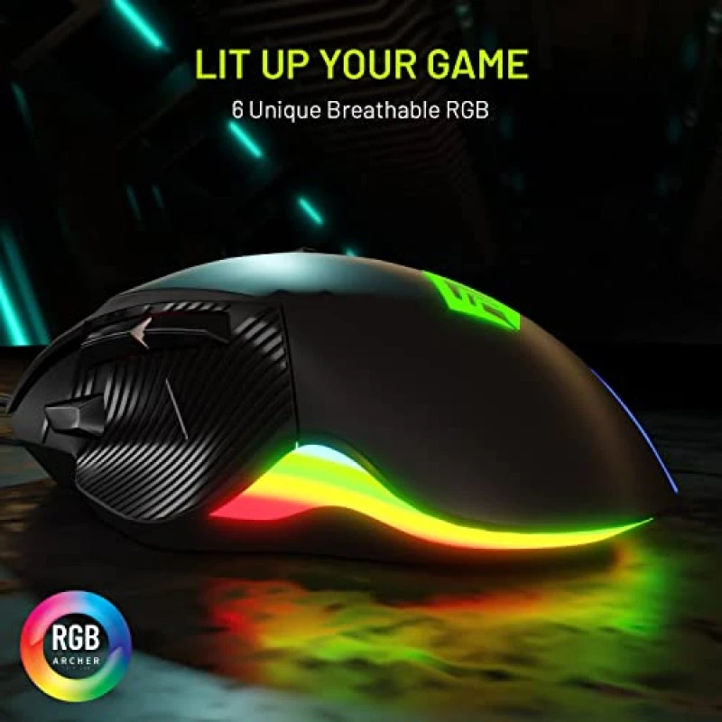 Archer Tech Lab Recurve 300 Wired Gaming Mouse,12000 Dpi Compatible with Pc Mac Black Archer Tech Lab Recurve 300 Wired Gaming Mouse,12000 Dpi Compatible with Pc Mac Black