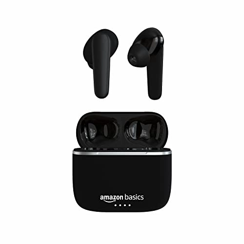 Amazon Basics Bluetooth 5.0 Truly Wireless in Ear Earbuds with mic, Up to 38 Hours Playtime, IPX-5 Rated, Type-C Charging Case, Touch Controls, Voice Asst Black Amazon Basics Bluetooth 5.0 Truly Wireless in Ear Earbuds with mic, Up to 38 Hours Playtime, IPX-5 Rated, Type-C Charging Case, Touch Controls, Voice Asst Black