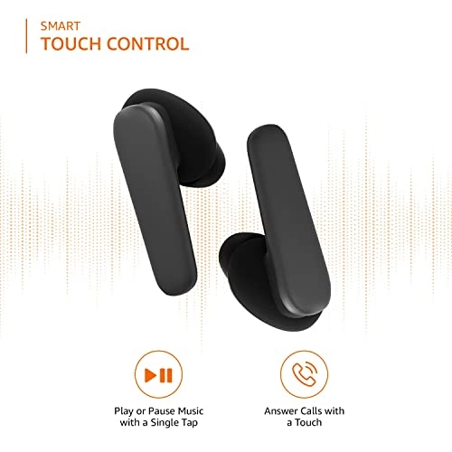 Amazon Basics Bluetooth 5.0 Truly Wireless in Ear Earbuds with mic, Up to 38 Hours Playtime, IPX-5 Rated, Type-C Charging Case, Touch Controls, Voice Asst Black Amazon Basics Bluetooth 5.0 Truly Wireless in Ear Earbuds with mic, Up to 38 Hours Playtime, IPX-5 Rated, Type-C Charging Case, Touch Controls, Voice Asst Black