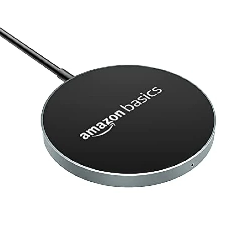 AmazonBasics Magnetic Wireless Charger 15W Fast Charging Circular Pad Compatible with iPhone AmazonBasics Magnetic Wireless Charger 15W Fast Charging Circular Pad Compatible with iPhone