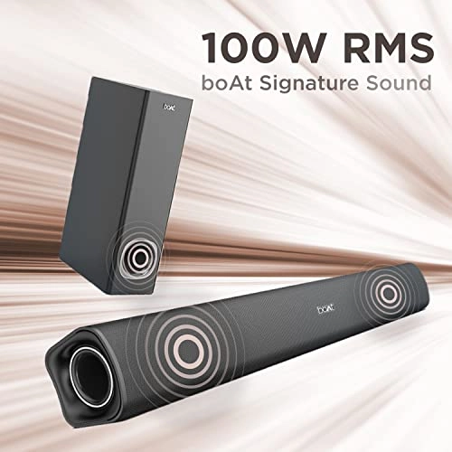 boAt Aavante Bar 1200N Bluetooth Soundbar with 100W RMS Signature Sound, 2.1 Channel, Multi-Compatibility (Premium Black) boAt Aavante Bar 1200N Bluetooth Soundbar with 100W RMS Signature Sound, 2.1 Channel, Multi-Compatibility (Premium Black)