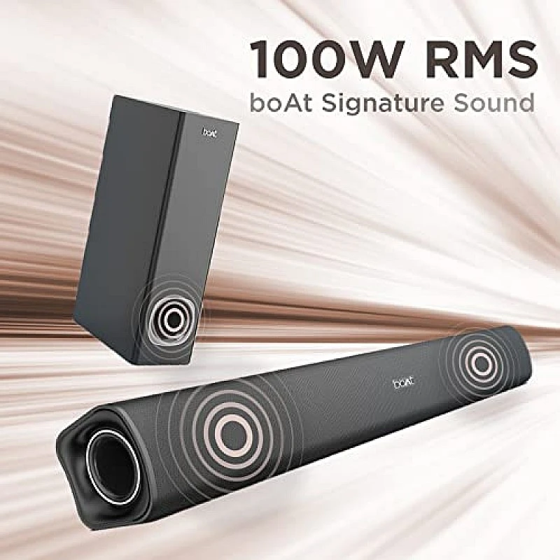 boAt Aavante Bar 1200N Bluetooth Soundbar with 100W RMS Signature Sound, 2.1 Channel, Multi-Compatibility (Premium Black) boAt Aavante Bar 1200N Bluetooth Soundbar with 100W RMS Signature Sound, 2.1 Channel, Multi-Compatibility (Premium Black)