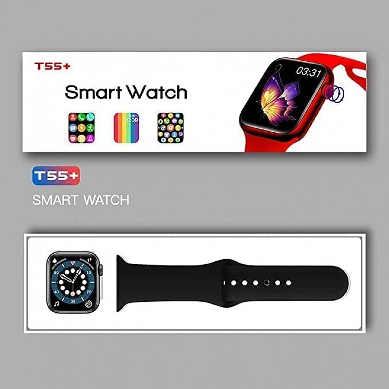 AIRTREE T55+ Plus Series 6 Smart Watch for Men Women with Calling & Notification Black AIRTREE T55+ Plus Series 6 Smart Watch for Men Women with Calling & Notification Black