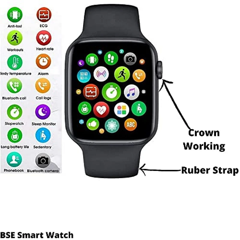 AIRTREE T55+ Plus Series 6 Smart Watch for Men Women with Calling & Notification Black AIRTREE T55+ Plus Series 6 Smart Watch for Men Women with Calling & Notification Black