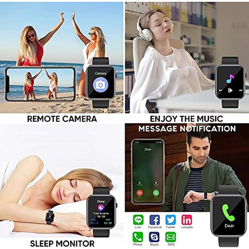 AIRTREE T55+ Plus Series 6 Smart Watch for Men Women with Calling & Notification Black AIRTREE T55+ Plus Series 6 Smart Watch for Men Women with Calling & Notification Black