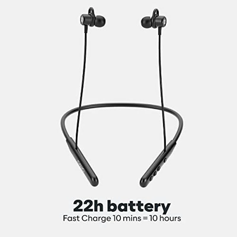 GOVO GOKIXX 621 Bluetooth Neckband, 22 Hours Battery, ENC Technology Platinum Black GOVO GOKIXX 621 Bluetooth Neckband, 22 Hours Battery, ENC Technology Platinum Black