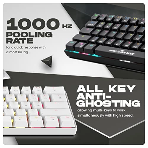 Cosmic Byte CB-GK-32 Themis 61 Key Mechanical Per Key RGB Gaming Keyboard Red Switches Black