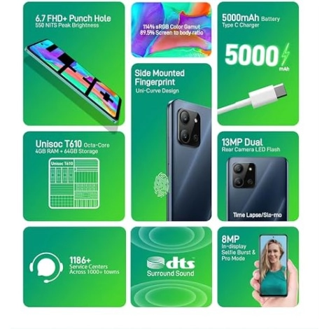 Infinix Hot 11 2022 (Aurora Green, 4GB RAM 64GB Storage) Refurbished