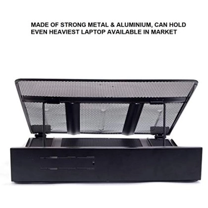 Callas Ventilated Height Adjustable Laptop Cooling Pad/Laptop Stand Metal Mesh | Strong Material Stand (Black Pack of 1) Callas Ventilated Height Adjustable Laptop Cooling Pad/Laptop Stand Metal Mesh | Strong Material Stand (Black Pack of 1)